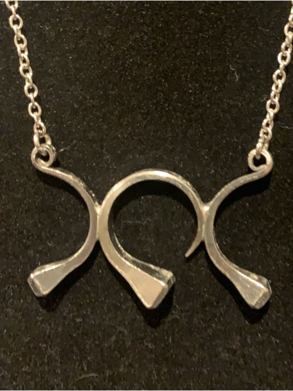 Three Moon Goddess silver necklace